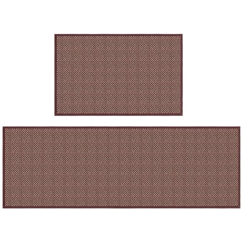 Artoid Mode Non-Slip Red Kitchen Rugs Set
