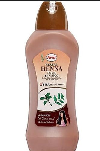 Ayur Herbal Shampoo Henna con Tulsi cuero cabelludo vitalizador 16.9fl oz (16.90 fl ozs)