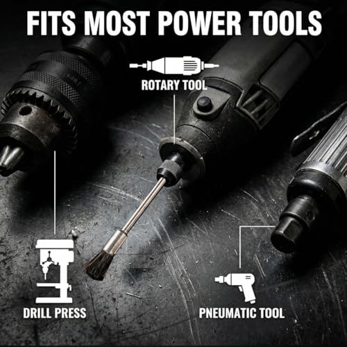 Image of 20 Pcs Extended End Brush Set, 100mm Extra Long 1 /8'' Shank Pen Shape Rust Paint Removal Bits Wire Brush for Rotary Tools