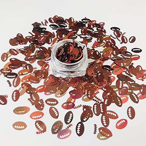 10 Grams/Pack - Brown Holographic Football Rugby Ball Shape Glitter - Festival Rave Beauty Makeup Face Body Nail Art Decoration LB406