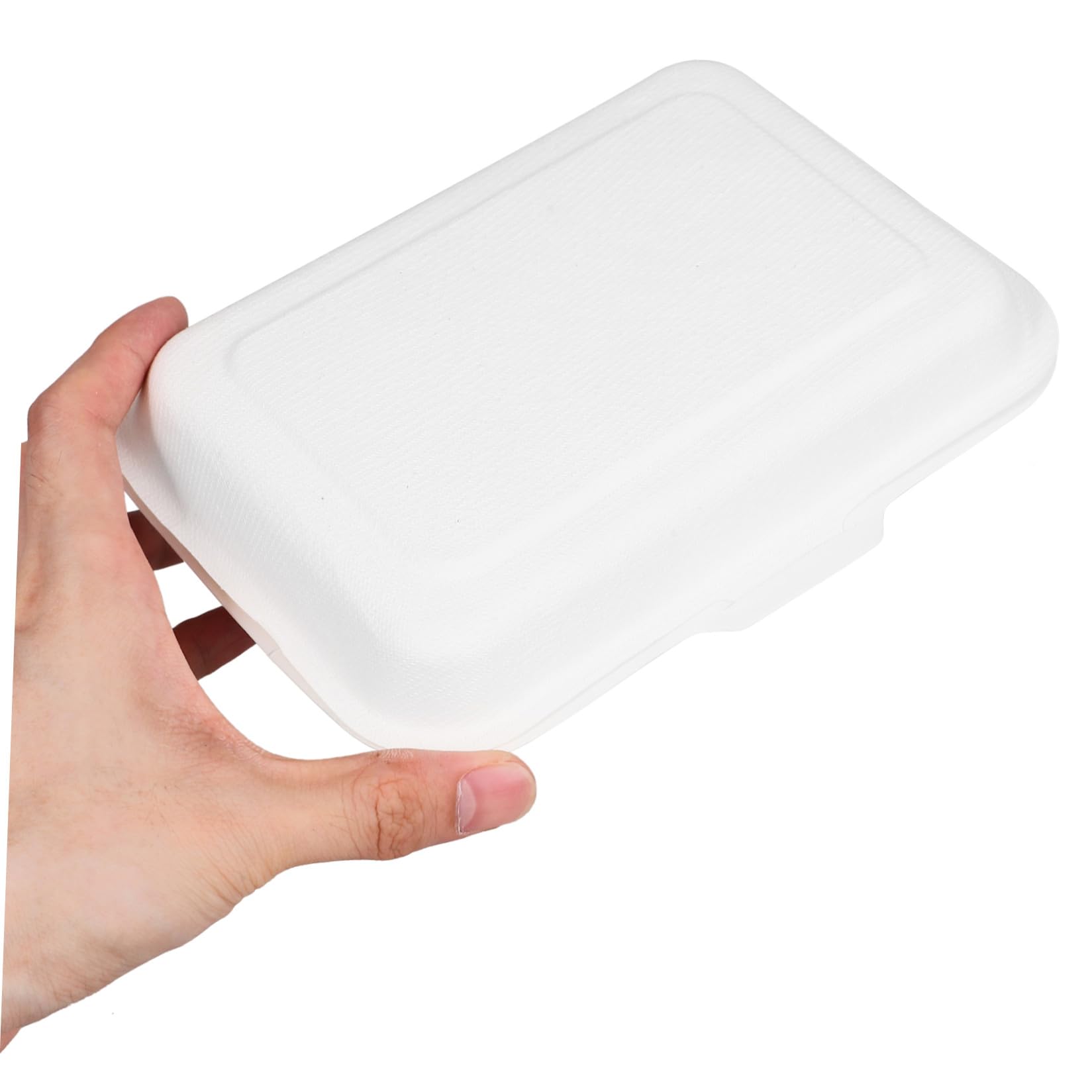 HANABASS Scatole per 50 Pezzi in Carta Bianca da 600ml Chiusura Facile da Trasporto per Takeaway e Confezioni Dolci