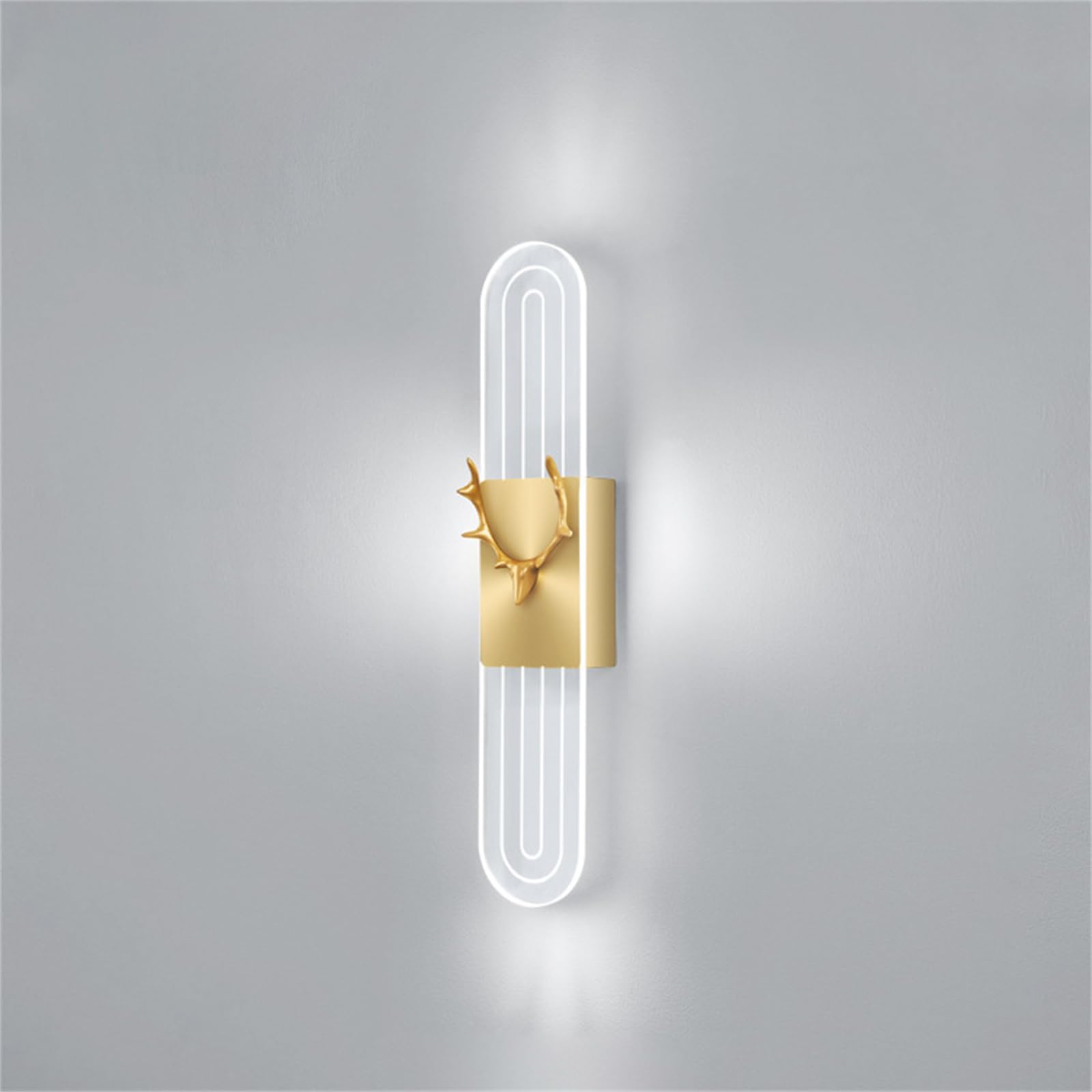 Apliques de pared interior dorados con diseño minimalista de cornamenta LED 8