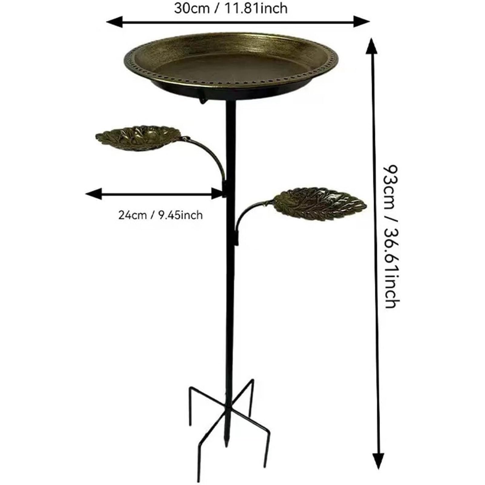 Bebederos para Aves de Hierro Forjado con Aspecto de Cobre, Bebedero Independiente para Aves de Estilo Retro, Bebedero para Aves para Clavar en el Suelo para jardín y Patio,Bronce,93 x 30 cm