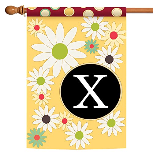 Drapeau de jardin monogramme X Toland Home Garden jaune rouge - 2