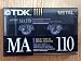TDK MA110 Metal Biased Metal Alloy 110 Minutes Cassette Tape