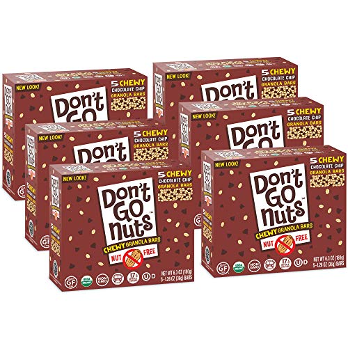 Don't Go Nuts Nut-Free Organic Chewy Granola Bars, Chocolate Chip, 30 Count, Non Gmo, Gluten Free #TOP9