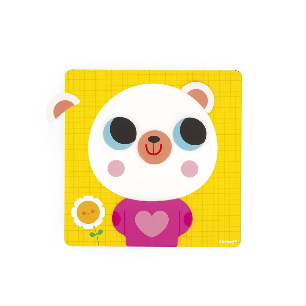 Janod - Game to Learn, Manage and Recognize Emotions - 7 Educational Cards - 1 Magnetic Board - 30 Magnets - Wooden Magnetic Educational Toy - From 2 Years - J05447