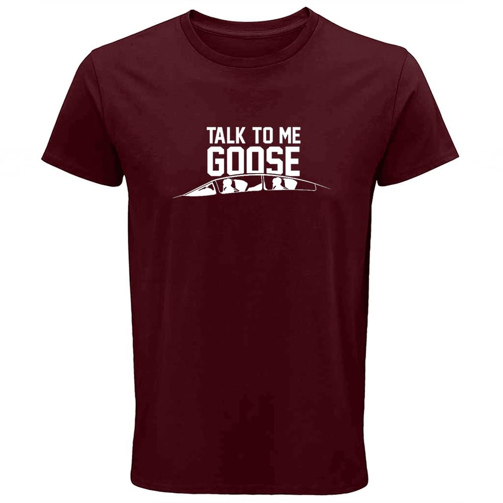Fortune Talk to Me Goose Salogan Unisex Printed T-Shirt Burgundy