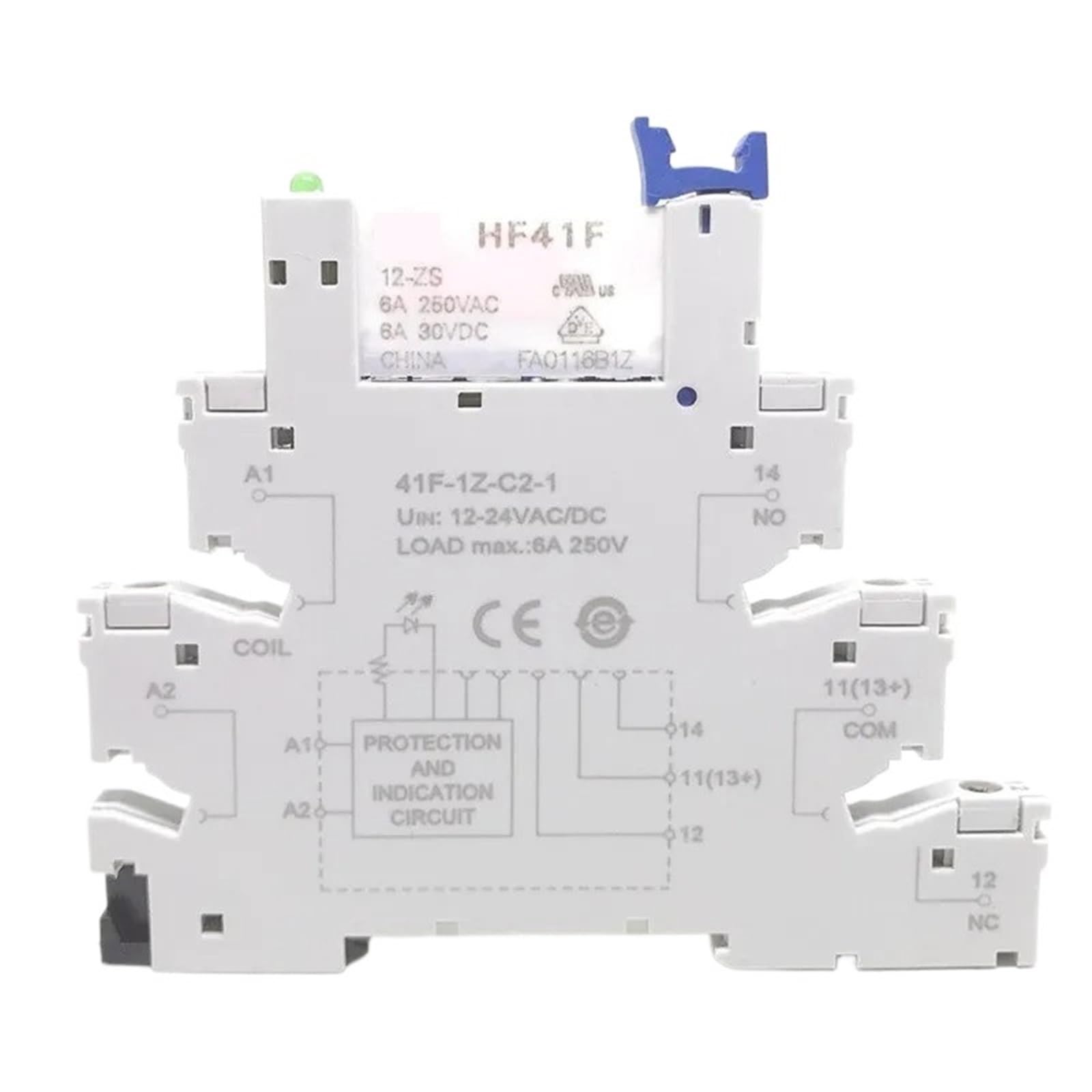 Relais mince 12V HF41F 1CO 6A pour armoire electrique et automatisme industriel