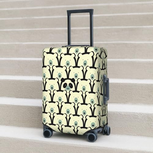 Panda Among Polar Bears Luggage Cover Anti Scratch Dirt Waterproof Elastic Travel Luggage Cover Protector Suitcase Cover for Suitcase Tsa Approved Fit 18-32 Inch Luggage3