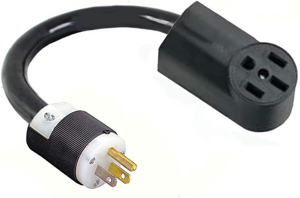 5-15P 3-Pin 110/125V Male Plug To TT14-50R 110/125V RV Travel Trailer Camper Motor Home Female Socket Receptacle Outlet Cable Electric Power Cord Adapter/Converter FX873