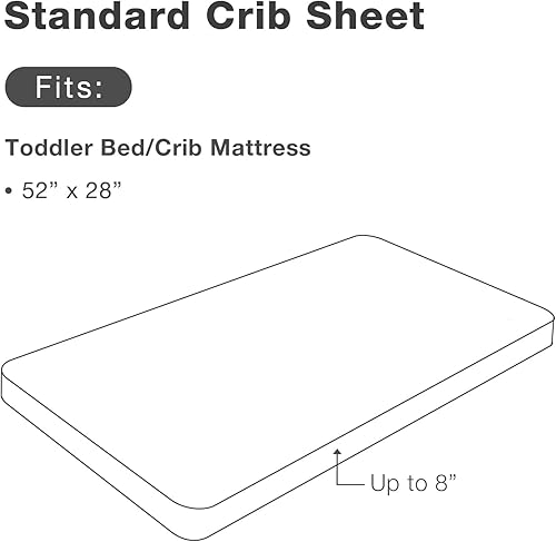 Miniatura 5 de POSENPRO Paquete de 2 sábanas bajeras de microfibra para cuna, acogedoras y suaves, de color liso, para colchones estándar de cuna y de niño