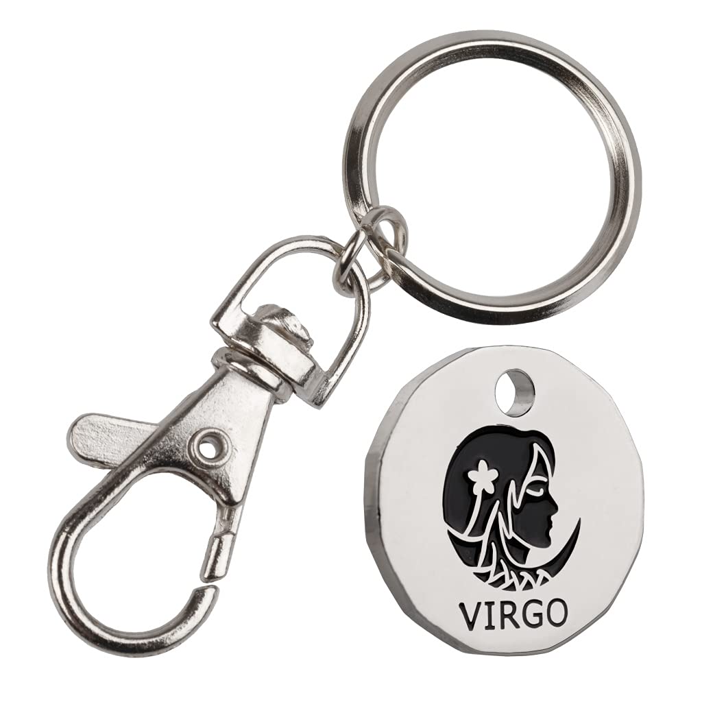 Harts New 12 sided Shape Zodiac £1 coin Trolley Tokens Keyrings Supermarket Locker 1 (Virgo)
