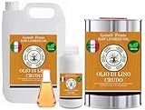 Olio di lino CRUDO NATURALE, conservazione biologica del legno, incolore - naturale (1 LITRO)