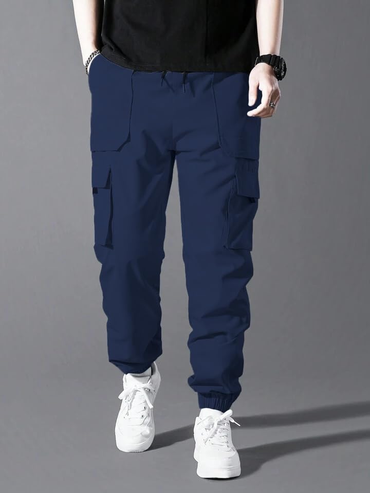 Image of Samfor Polyester Track Pants for Men || Men Track Pants || Men Stylish Track Pant || Cargo Track Pant for Men || Track Pant with Multiple Pockets