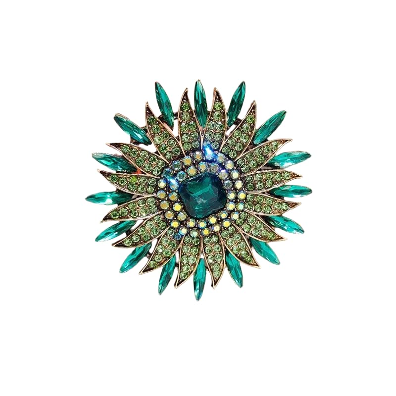 Image of Rhinestone Crystal Sunflower Brooch Pin Elegant Wreath Brooch Clothing Hat Bag Skirt Accessories for Women