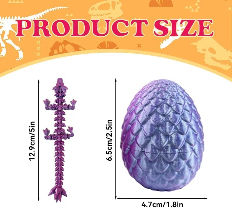 16PCS 3D Printed Dragon Eggs with Mini Dragons Inside, Articulated Crystal Eggs Set, Cool Desk Decor Gifts for Kids Teens Adults, Fantasy Collectibles Easter Basket - Image 2