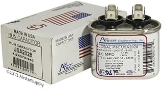 4 uf / Mfd Oval Universal Capacitor Replacement Amrad USA2028 Replacement - used for 370 or 440 VAC , Made in the U.S.A.