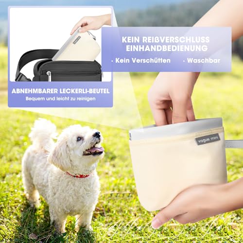 YIBONIKA Leckerlitasche für Hunde, Futterbeutel Hundetraining mit praktischer Einhand-Öffnung I Hunde Leckerlitasche für Training & Welpenerziehung I Gassi Tasche Hund Mit Kotbeutel Freisprechhaken
