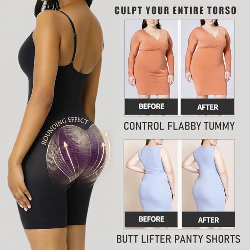 Image of Women's Shapewear Bodysuit - Tummy Control Seamless Waist Sculpting Body Shaper - Thong Body Suit