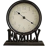 [Ausgewähltes Material]: Diese wunderschöne Uhr dekorative Tisches ist aus Kunststoff gefertigt, von Hand gefertigt und getragen, und die Basis ist aus schwarzen vergoldeten Buchstaben.Es ist langlebig und strahlt klassischen Stil.