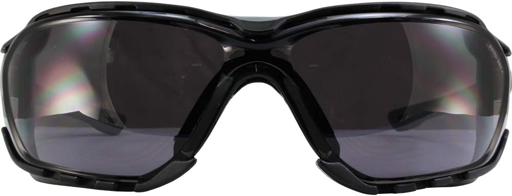 Birdz Eyewear Gasket Safety Padded Motorcycle Sport Sunglasses 2 Pairs Black Grey Frame with Smoke & Clear Lenses - Image 3