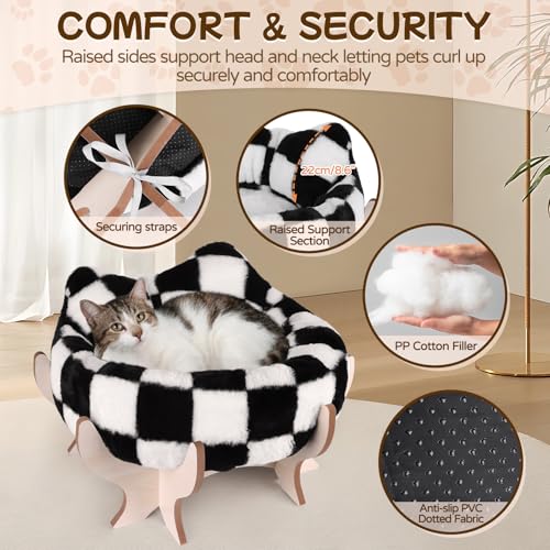 Lit pour chat d'intérieur isolant du sol froid avec structure en bois - 11