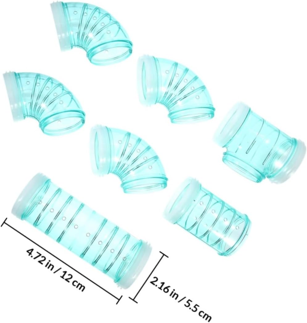 Alasum 3 Sets DIY Hamster Tunnel Tubes Cage Accessories Blue Modular External Guinea Pig Cage Tube for Small Animals for Hamsters and Rats