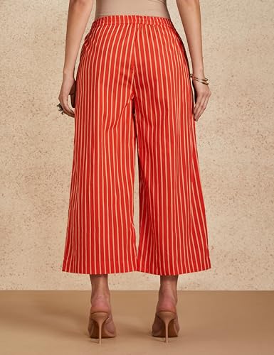 Image of Amazon Brand - Myx Women Cotton Relaxed Fit Palazzo (Available in Plus Sizes)