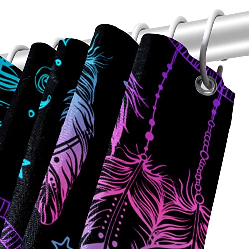Rideau de douche attrape-rêves imperméable multicolore de taille standard 183x183 cm