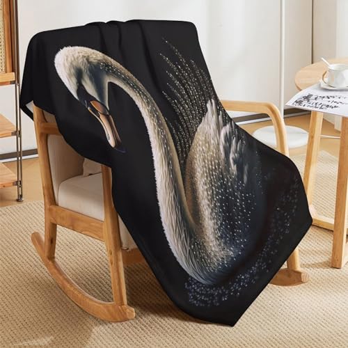 Couverture polaire cygne en plaid canapé et lit douceur flannel 140x180 - 7