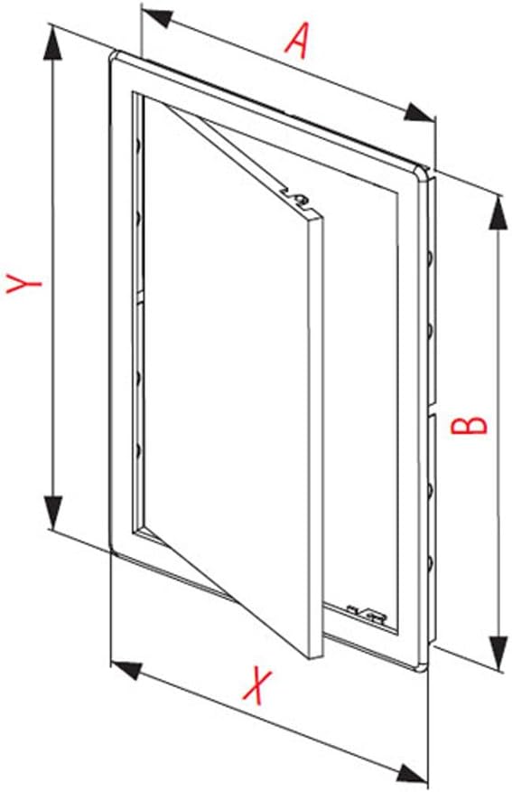 AWENTA 450 x 450 mm ABS Inspection Flap for Ventilation Systems Smoke Pipes, Water Meters, Plastic Inspection Door - Image 3