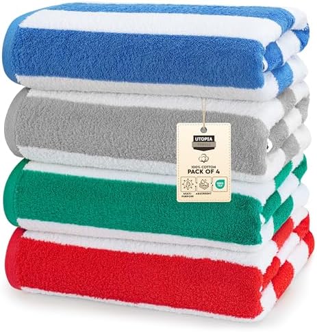 Utopia Towels 4 Pack Cabana Stripe... Utopia Towels 4 Pack Cabana Stripe...