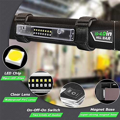 Nibright Utv Interior Dome Light Universal Roll Bar Mount Led Light Utility Roll Cage Light For Utv Atv Polaris Rzr Can-Am Ranger Truck Car Off Road - White/Green #TOP3