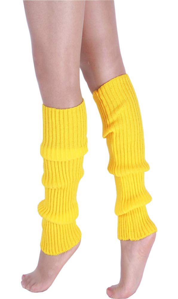 Women Juniors Knitted Leg Warmers 16" Neon Colors Dance Halloween Accessory