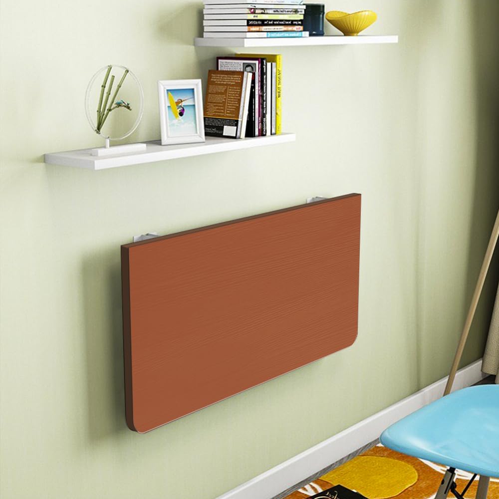 Tavolo Pieghevole a Parete,Scrivanie, Tavolo Pieghevole a Muro,Tavolo per Computer,Tavolo da Cucina,scrivania per Computer Pieghevole in Legno massello,Multifunzionale (Colore teak-60*30*1.6cm)