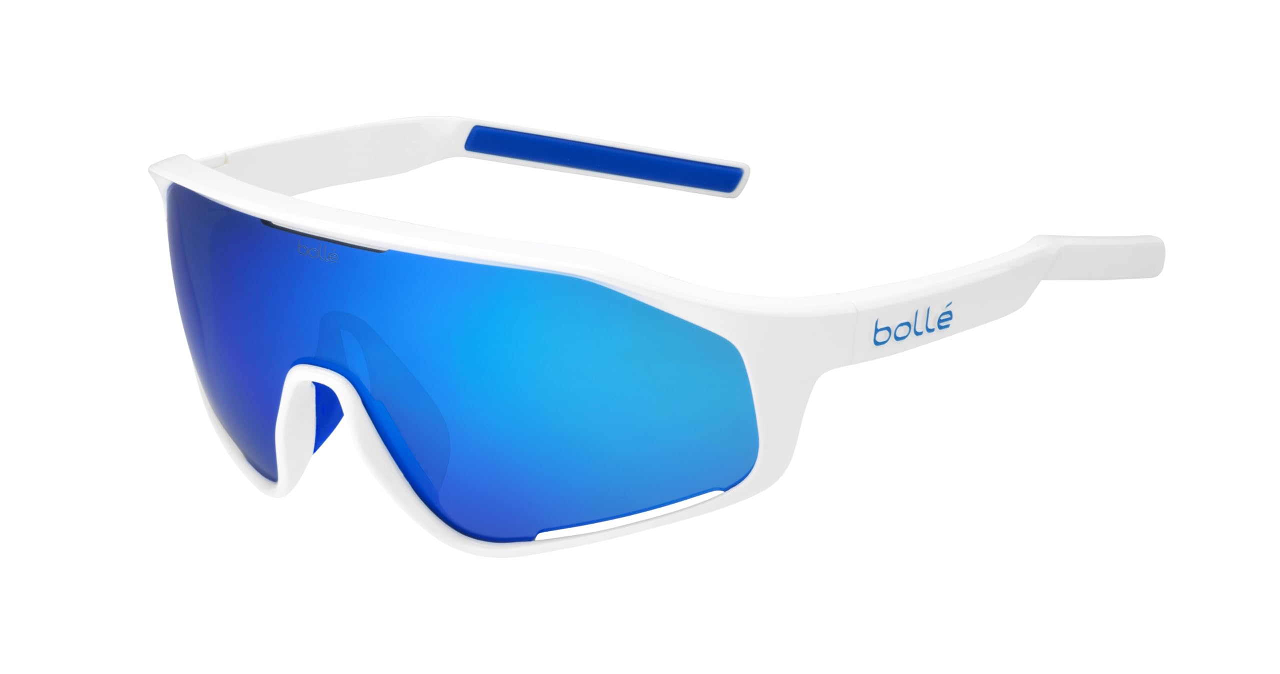 bollé - SHIFTER, biały błyszczący, brązowy niebieski kot 3, duży, okulary przeciwsłoneczne, unisex, dorosły
