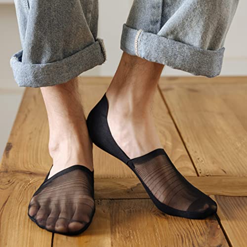 Yizelli 5 Pairs No Show Socks for Men Invisible Ice Silk Breathable Socks for Summer3
