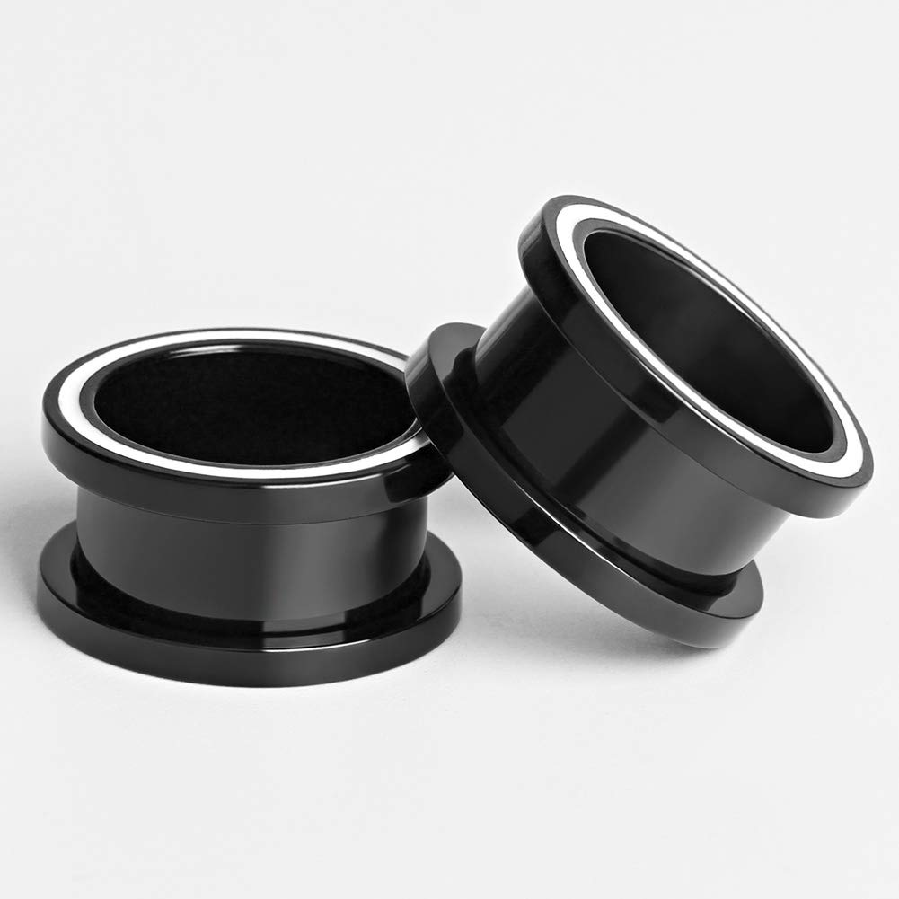 KUBOOZ Wtyczka do uszu, tunel, rozpychacz, piercing, prosta śruba ze stali nierdzewnej, grubość 6 mm do 16 mm, Stal nierdzewna