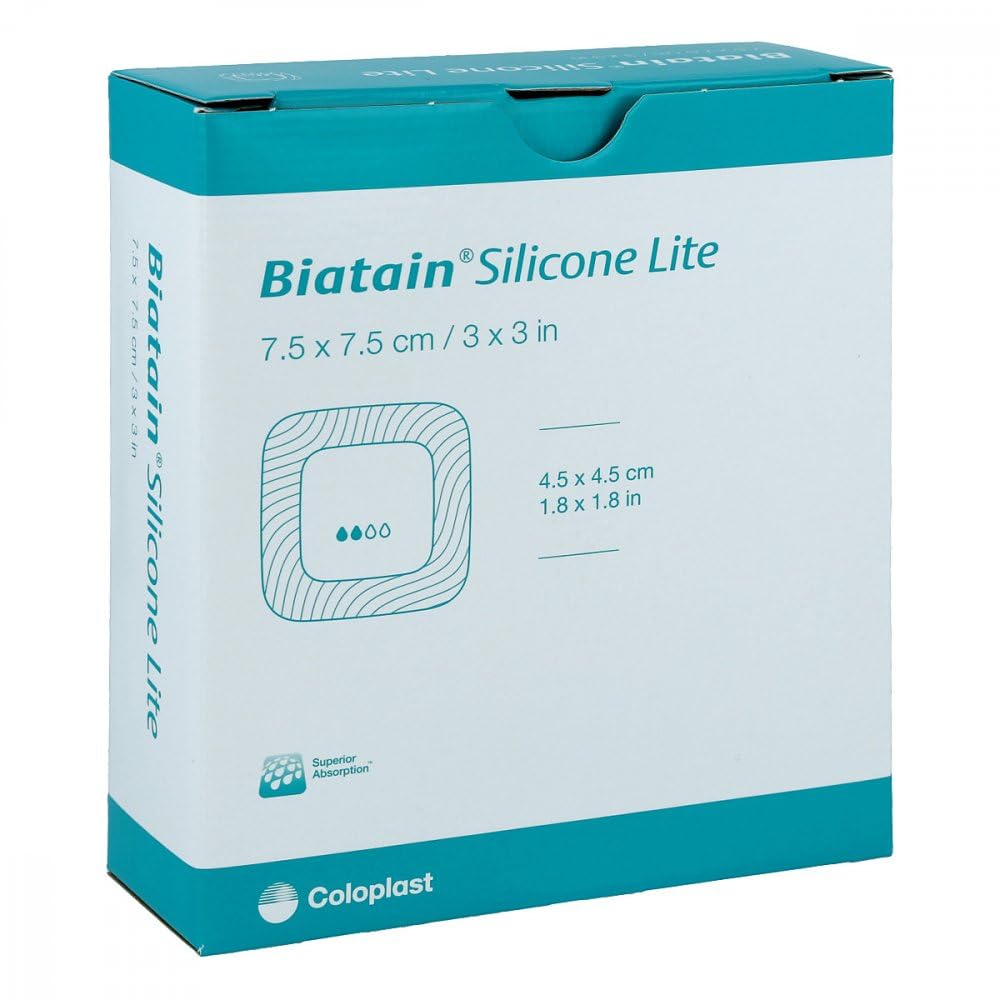 BIATAIN Silicone Lite Schaumverband 7,5x7,5 cm 10 St