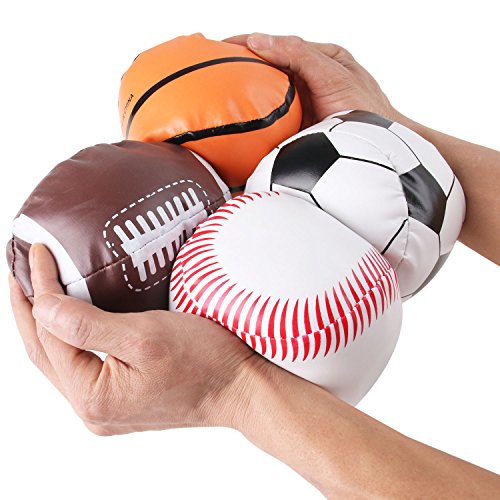 Liberty Imports 4 Pack Soft Plush Stuffed 5" Sports Balls Assortm...
