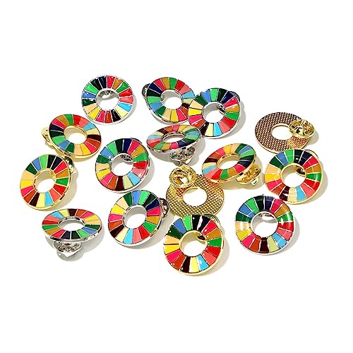 Image of BaronHong Sustainable Development Goals Brooch,United Nations SDGs Pin Badge,Rainbow Lapel Pin,Enamel Pin Decoration