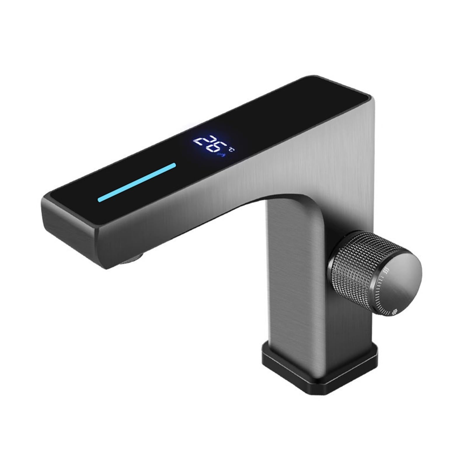 Instant Heating Bathroom Faucet, Brushed Basin Mixer Tap with Digital Display, Deck Mounted,Safe and Reliable