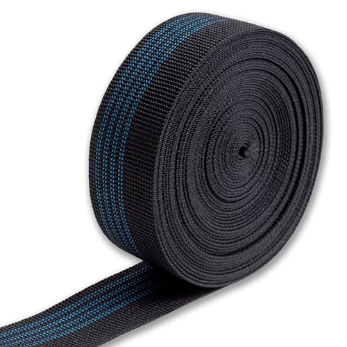IPEA Correa Elástica para Sofá, Sillas, Tapicería, Sillones – [ 10 Metros ] - Made in Italy – Ancho 50 mm - Cuerda de Tracción de 3 Rayas para Ssientos y Respaldos – Elasticidad 40%