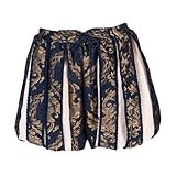 Elizabethan Tudor Pants Men's Ren Faire Noble Renaissance Costume Tudor Breeches Pumpkin Pants (Blue Gold, L)