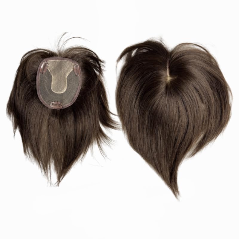 Miniatura 2 de Anemone Extensiones de cabello humano con base de encaje de 10 x 12 pulgadas con flequillo, extensiones de cabello natural invisible con clip para