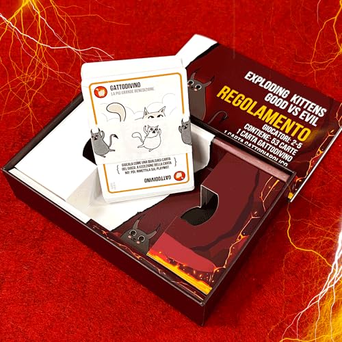 Asmodee - Exploding Kittens - Good vs Evil, Spielkarten mit explosiven Katzen und Neuer Kampf zwischen Gut und Böse, Brettspiel, 7+ Jahre… – Ansicht 4
