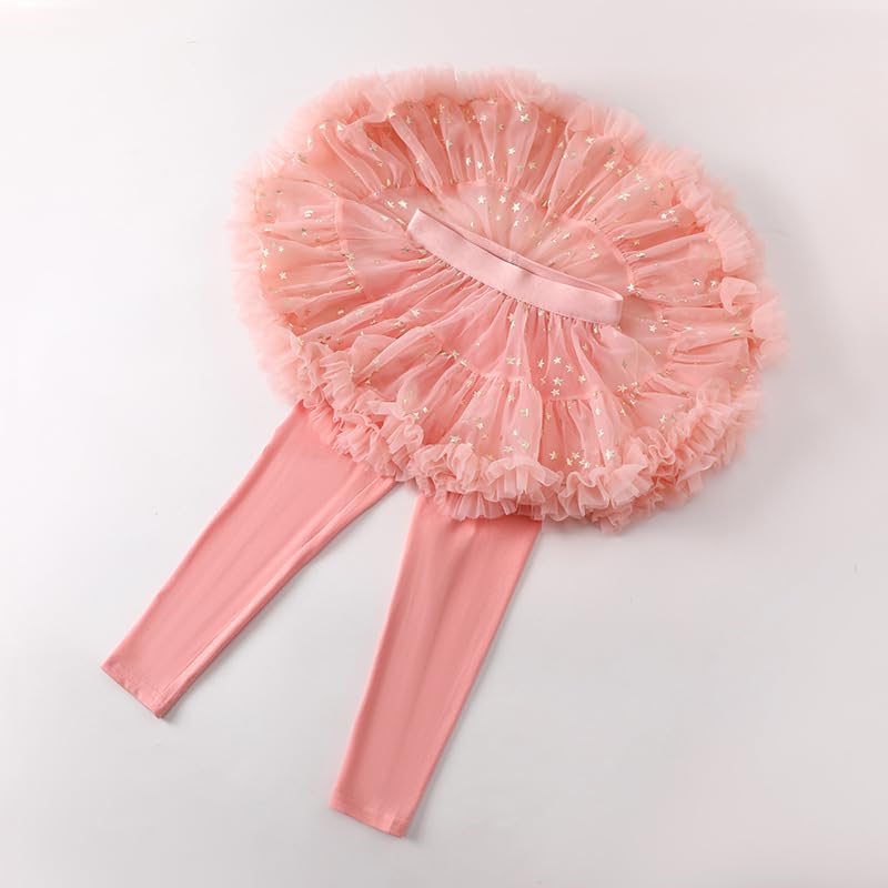 Girls Leggings with Tutu Skirt Footless Pants Tulle Ruffle Twinkle Star Skirt Leggings 1-10 Years2