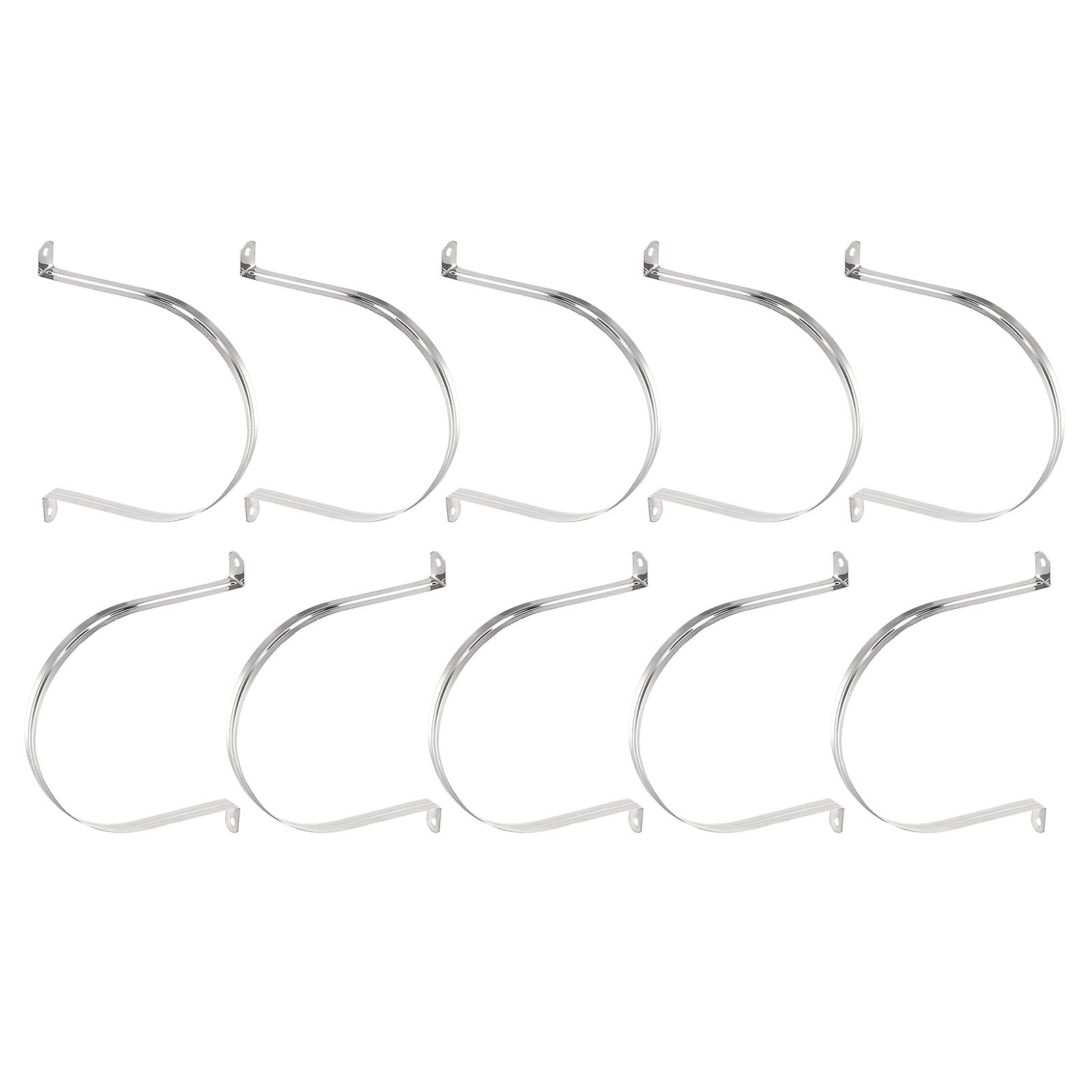 DTGN 18mm(W) Two Hole Strap, 12Pack, Good for Industrial 150mm Dia Pipe Fixing, 201 Stainless Steel Rigid Pipe Strap Clamp