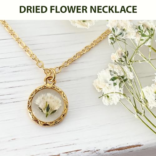 ACKKOR 60 Stück getrocknete Babysbreath-Blumen, künstlich mit Pinzette, echte Natur-Gipsblumen, getrocknete Blumen für Harzkunst, Basteln, DIY-Kartenherstellung, Hochzeit, Kuchen (Weiß)